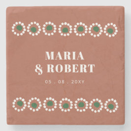 Terracotta Mexican Boho Barro Wedding Steinuntersetzer