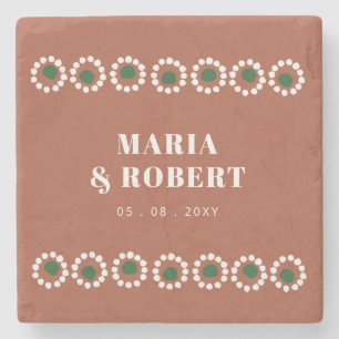 Terracotta Mexican Boho Barro Wedding Steinuntersetzer