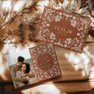 Terracotta Mexican Wedding Foto Save the Date