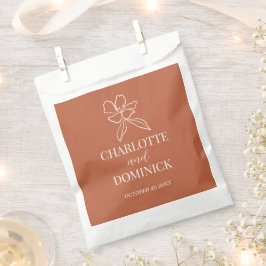 Terracotta Minimal Floral Gastgeschenk Hochzeit Be Geschenktütchen