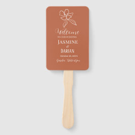 Terracotta Minimal Floral Wedding Fächer