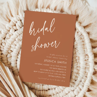 Terracotta Minimalist Bridal Shower Einladung