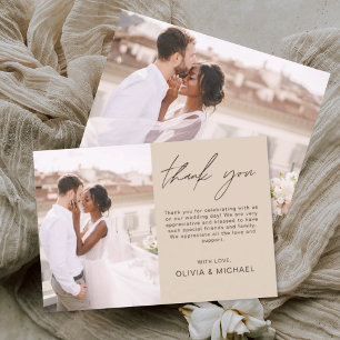 Terracotta Minimaliste Merci Mariage Photo