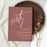 Terracotta Minimalistisch 60. Geburtstag Einladung<br><div class="desc">*** Bitte geben Sie H014 in den Shop Suche nach allen passenden Artikeln *** oder besuchen Sie unsere Terrscotta Minimalistisch Collection. *** Dieses hochwertige Design ist einfach zu anpassen, um Ihre Hochzeitsfarben, Stile und Thema. Für weitere Anpassungen klicken Sie bitte auf den Link "Edit using Design Tool" und verwenden Sie...</div>