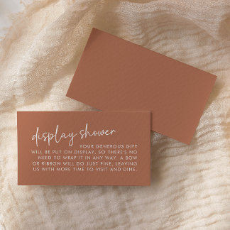Terracotta Minimalistisch Bridal Display Dusche Begleitkarte