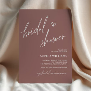 Terracotta Minimalistisch Bridal Dusche Einladung