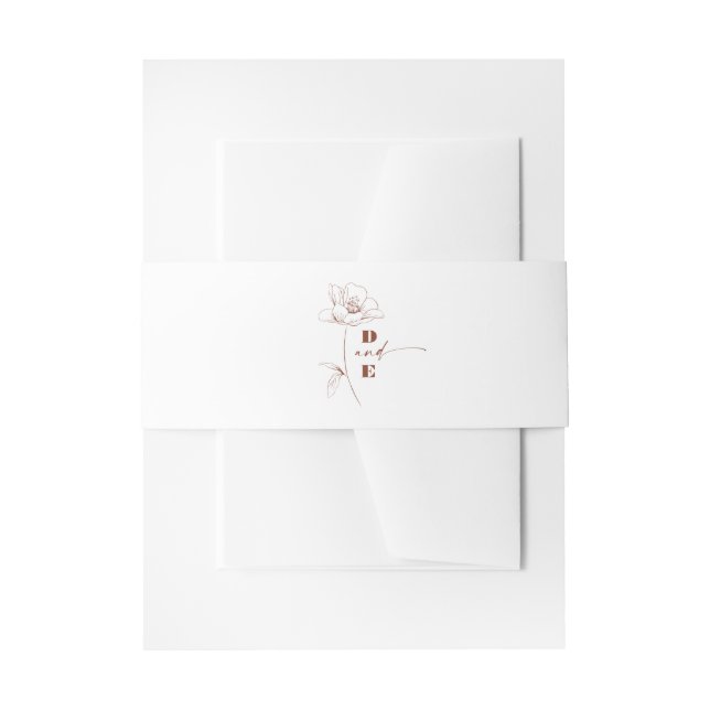Terracotta Minimalistisch Couple Monogram Wedding Einladungsbanderole (Vorderseite Beispiel)