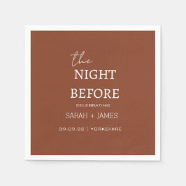 Terracotta Minimalistisch die Nacht vor der Hochze Serviette