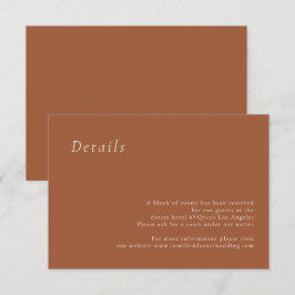Terracotta Minimalistisch Elegante Hochzeit Detail RSVP Karte