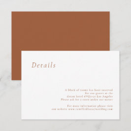 Terracotta Minimalistisch Elegante Hochzeit Detail RSVP Karte