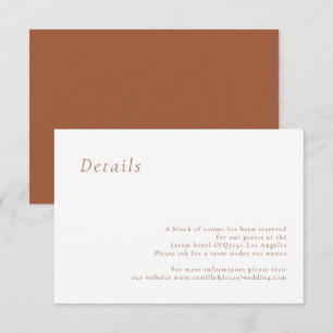 Terracotta Minimalistisch Elegante Hochzeit Detail RSVP Karte