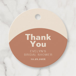 Terracotta Minimalistisch Formelles Brautparty Geschenkanhänger