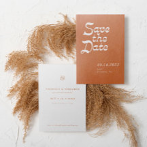 Terracotta Minimalistisch Modern Save the Date