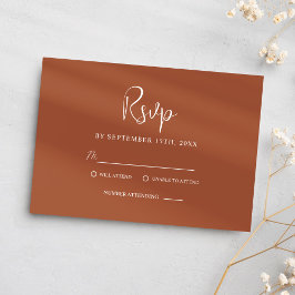 Terracotta Minimalistisch Moderne Kunst, Dichtung  RSVP Karte