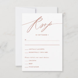 Terracotta Minimalistisch Script Response Card RSVP Karte
