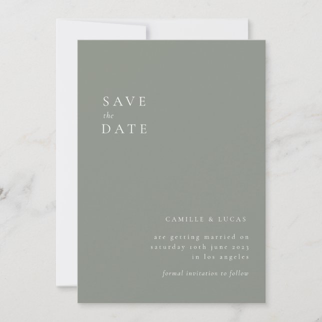 Terracotta Minimalistisch Wedding Save the Date Einladung (Vorderseite)