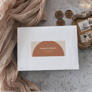 Terracotta Minimalistische formelle Arch Wedding R Adressaufkleber