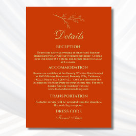 Terracotta Minimalistische Hochzeiten Details Begleitkarte