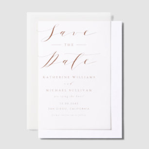 Terracotta Minimalistische SkriptWedding Save the
