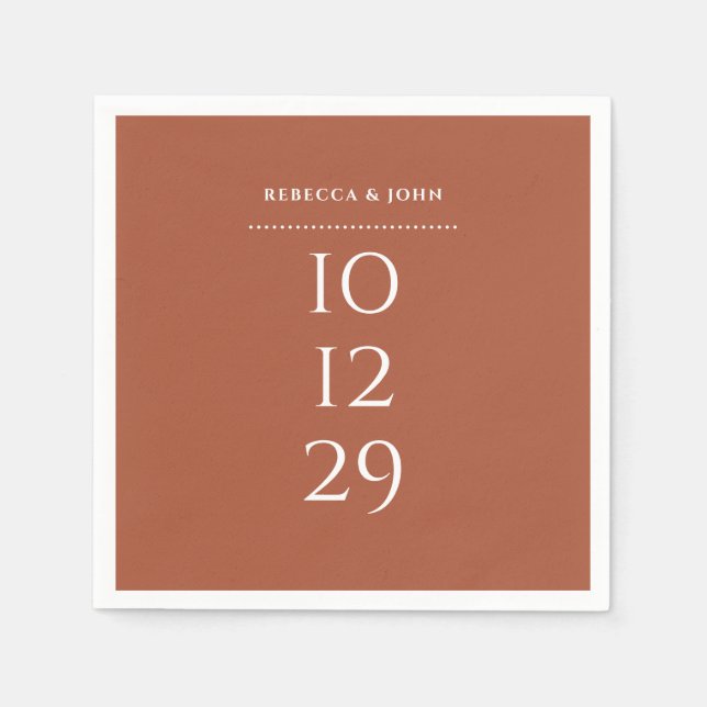 Terracotta Minimalistisches Special Serviette (Vorderseite)