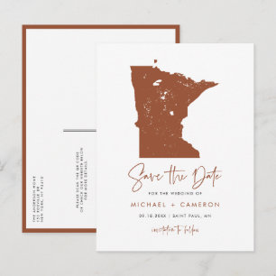 Terracotta Minnesota Karte QR-Code Save the Date