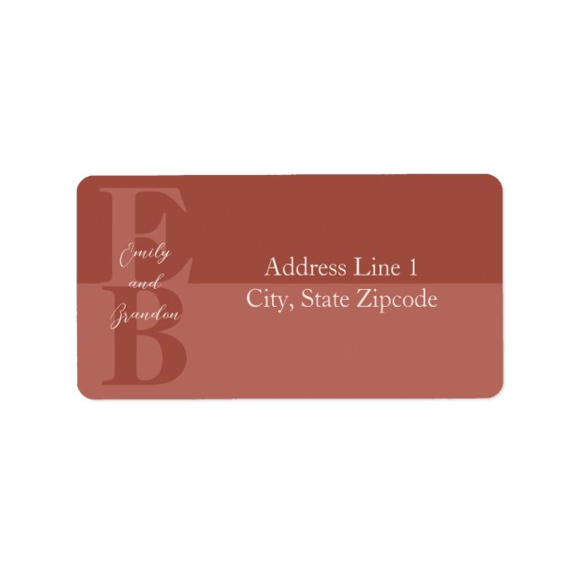 Terracotta Modern Boho Rücksendeadressen-Aufkleber Adressaufkleber (Vorne)