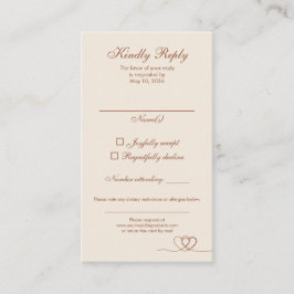 Terracotta Modern Mix and Match Wedding RSVP Card Visitenkarte