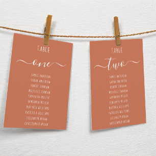 Terracotta Modern White Schrift Sitzplan Karte