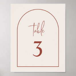 Terracotta Moderne Arte Minimalistische Tischnumme Poster
