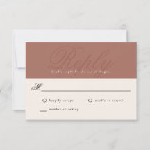 Terracotta Moderne Élégant Monogramme minimal RSVP