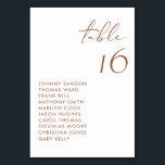 Terracotta Moderne handgeschriebene SkriptWedding Tischnummer<br><div class="desc">Diese moderne Tischnummern-Karte verfügt über eine Terrakotta handgeschriebene Schrift und minimalistische Typografie. Personalisieren Sie diese, indem Sie Ihre Daten hinzufügen. Diese Tischkarte ist ideal für Hochzeiten, Brautpartys, Babyduschen und andere Veranstaltungen.</div>