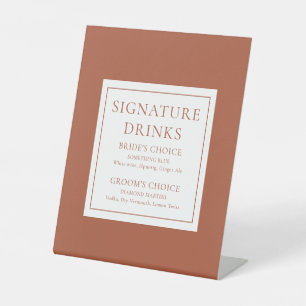Terracotta Moderne klassische Unterschrift Drinks Sockelschild
