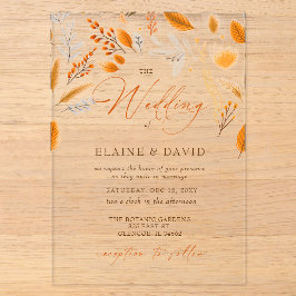 Terracotta Moderne Skripte Elegante Hochzeit im He Acryleinladungen