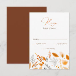 Terracotta Moderne Skripte Elegante Hochzeit im He RSVP Karte