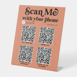 Terracotta Moderne Typografie QR Code-Vernetzung  Sockelschild
