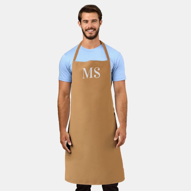 Terracotta Moderner Name Einfach Minimalistisch Ch Schürze (Getragen)