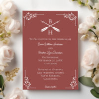Terracotta Monogram and Arrows Wedding