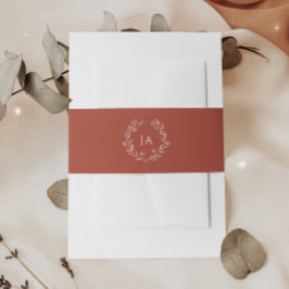 Terracotta Monogram Wedding Einladungsbanderole