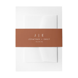 Terracotta Monogram Wedding Einladungsbanderole