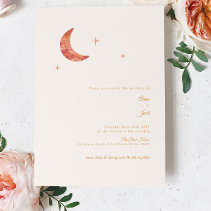 Terracotta Moon Faire-part de mariage moderne