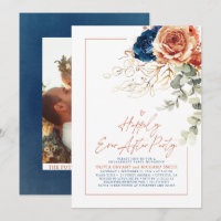 Terracotta & Navy Blue Floral Engagement Party