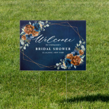 Terracotta Navy Greenerity Brautparty Welcome Sig