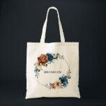 Terracotta Navy Greenery Geometric Bridesmaid Gesc Tragetasche<br><div class="desc">Elegant Navy Blau,  Terracotta ,  Orange erthy Blumenthema Hochzeitshauptbeutel Tote-Tasche mit elegantem Bouquet von Navy Blau,  Terracotta Rose Pfannkuchen und grünen Eukalyptus-Blätter. Bitte kontaktieren Sie mich für Hilfe bei der Anpassung oder wenn Sie ein anderes Produkt mit diesem Design benötigen.</div>