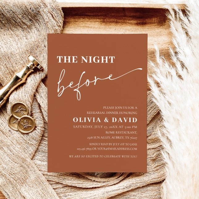 Terracotta Night Before Probe Dinner Einladung (Von Creator hochgeladen)