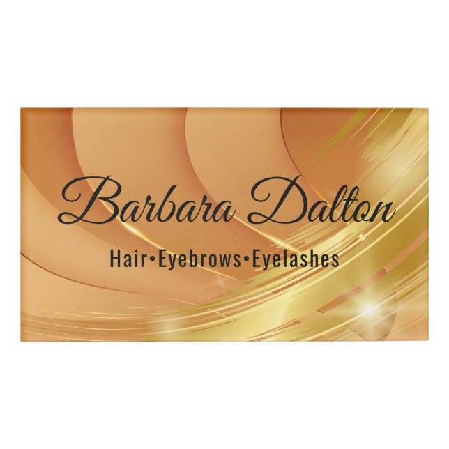 Terracotta Ocher Beige Gold Namenschild (Vorderseite)