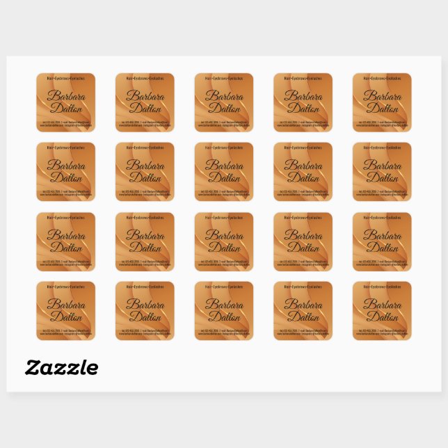 Terracotta Ocher Beige Gold Quadratischer Aufkleber (Blatt)