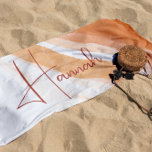 Terracotta | Ombre Beach Sand Monogram Strandtuch<br><div class="desc">It doesn’t get any sweeter than peachy orange, soft yellows, and terracotta coming together with a soft ombre effect that has us dreaming of a bright, summer day at the beach. Summer is the perfect time to add bold pops of cheerful color, and with this palette, your summer beach day...</div>