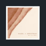 Terracotta Ombre | Minimalistisch Boho Serviette<br><div class="desc">Weiche Terracotta Wasserfarben Hochzeitsnapkins,  Teil unserer hochgefärbten,  modernen Hochzeitskunst in Aquarellfarben. Mit den Farben neutraler ecku zu rosten zu brennen Orange,  erinnert an Ton Wüsten,  in malerischen Linien von reichen Aquarellfarben-Waschung,  mit minimalistischem Text.</div>