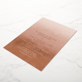 Terracotta Ombre Minimalistisch Boho Wedding Rose  Folieneinladung