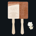 Terracotta Ombre | Minimalistisches Boho-Hochzeits Fächer<br><div class="desc">Fans von der Aquarellfarben-Hochzeitsfeier in Soft Terracotta,  Teil unserer hochgefärbten Hochzeitskollektion in Aquarellfarben. Mit den Farben neutraler ecku zu rosten zu brennen Orange,  erinnert an Ton Wüsten,  in malerischen Linien von reichen Aquarellfarben-Waschung,  mit minimalistischem Text.</div>